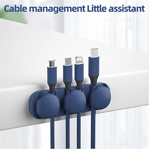

Data Cable Wire Organizer For Samsung Apple Support all tablets Portable Cable Organizer Clip Silicone Cable Holder Car Desktop Wire Winder for Data Headphone Earphone Cord Management