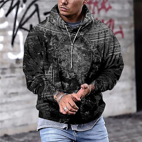 

Men's Unisex Pullover Hoodie Sweatshirt Hooded Graphic Prints Print Daily Sports 3D Print Streetwear Designer Hoodies Sweatshirts Long Sleeve Black