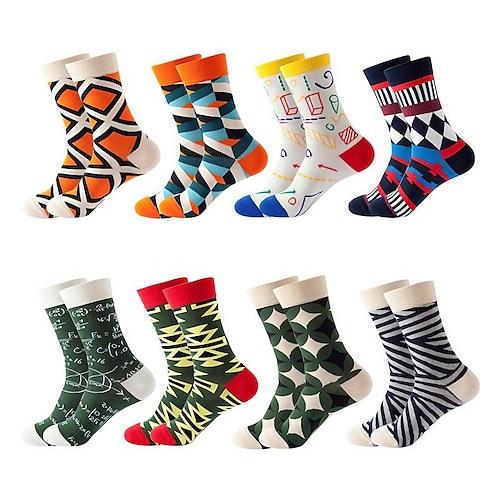 

Men's Crew Socks Outdoor Office Daily Plaid Spandex Nylon Cotton Basic Casual Classic Warm 1 Pair