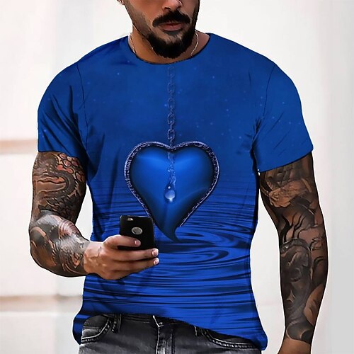 

Men's T shirt Tee Tee Graphic Round Neck Green Blue Yellow Orange Red Short Sleeve 3D Print Casual Daily 3D Print Tops Fashion Cool Designer Comfortable / Summer / Summer