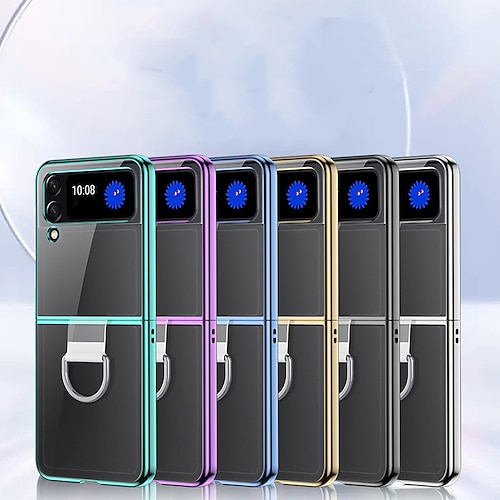 

telefon Etui Til Samsung Galaxy Bakdeksel Flip Case Z Flip 4 Bærbar Belegg Flipp Gjennomsiktig Ensfarget PC PVC