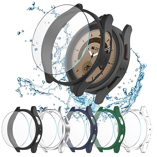 

[55Pack] Watch Case with Screen Protector Compatible for Samsung Galaxy Watch 5 Pro 45mm Screen Protector CaseMatte PC Bumper Cover5 Tempered Glass Screen Protector Films for Galaxy Watch 5 Pro Accessories