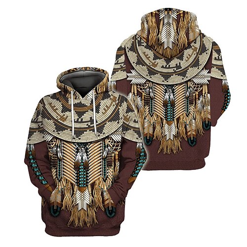 

Men's Unisex Hoodie Pullover Hoodie Sweatshirt Brown Hooded Graphic Prints Print Daily Sports 3D Print Boho Streetwear Designer Spring Fall Clothing Apparel Hoodies Sweatshirts Long Sleeve