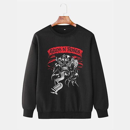 

Men's Pullover Hoodie Sweatshirt Graphic Patterned Skull Print Sports Outdoor Daily Sports Hot Stamping Designer Basic Hoodies Sweatshirts Black