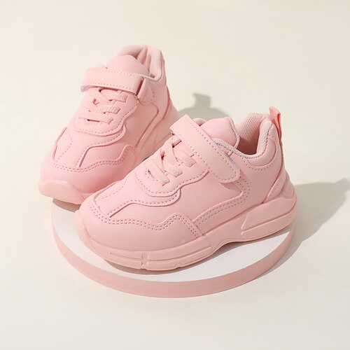 

Girls' Sneakers Sports Outdoors Daily Leather Breathability Non-slipping School Shoes Little Kids(4-7ys) School Casual Leisure Sports Running Shoes Lace-up Light Pink Fall Spring