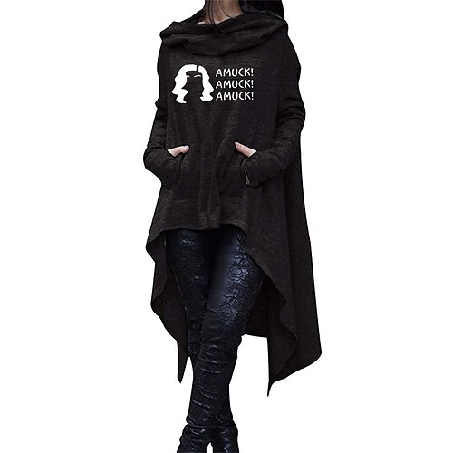 

Women's Hoodie Letter 3D Print Halloween 3D Print Halloween Hoodies Sweatshirts Loose Fit White Black / Winter