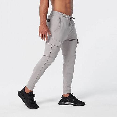 

Men's Joggers Cargo Pants Drawstring Bottoms Athletic Athleisure Winter Breathable Quick Dry Moisture Wicking Fitness Gym Workout Running Sportswear Activewear Solid Colored Black Light Grey Brown