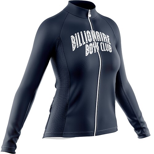 

21Grams Women's Cycling Jersey Long Sleeve Bike Jersey with 3 Rear Pockets Mountain Bike MTB Road Bike Cycling Cycling Breathable Ultraviolet Resistant Quick Dry Black Dark Navy Polyester Sports