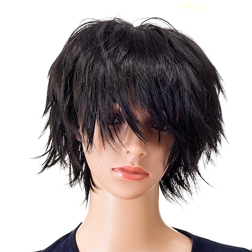 

Unisex Fashion Spiky Layered Short Anime Cosplay Wig for Men and Women