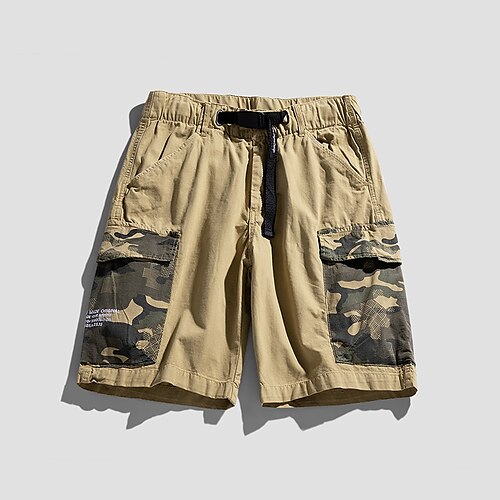 

Men's Chinos Shorts Pants Patchwork Zipper Multiple Pockets Color Block Patchwork Solid Colored Comfort Breathable Knee Length Leisure Sports Going out 100% Cotton Chic Modern Casual / Sporty Army