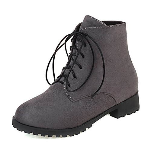 

Women's Boots Daily Combat Boots Lace Up Boots Booties Ankle Boots Winter Lace-up Chunky Heel Round Toe Preppy Nubuck Lace-up Solid Colored Black Purple Yellow