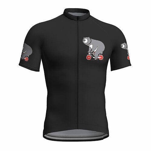 

21Grams Men's Cycling Jersey Short Sleeve Bike Top with 3 Rear Pockets Mountain Bike MTB Road Bike Cycling Breathable Quick Dry Moisture Wicking Reflective Strips White Black Green Panda Polyester