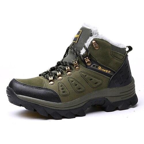 

Men's Hiking Shoes Sneakers Windproof Wearable Hiking Climbing Nubuck Winter Army Green Grey Brown