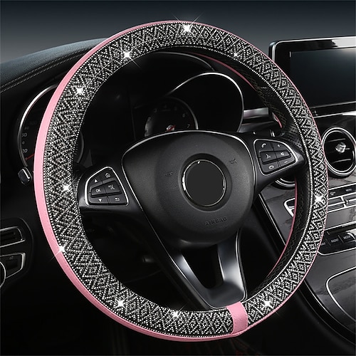 

1 PCS Faux Leather Car Steering Wheel Cover Breathable Universal Fit For 15~151/2