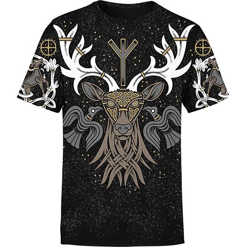 

Men's Unisex T shirt Tee Animal Graphic Prints Crew Neck Black Short Sleeve 3D Print Outdoor Street Print Tops Sports Designer Ethnic Style Classic / Summer / Summer