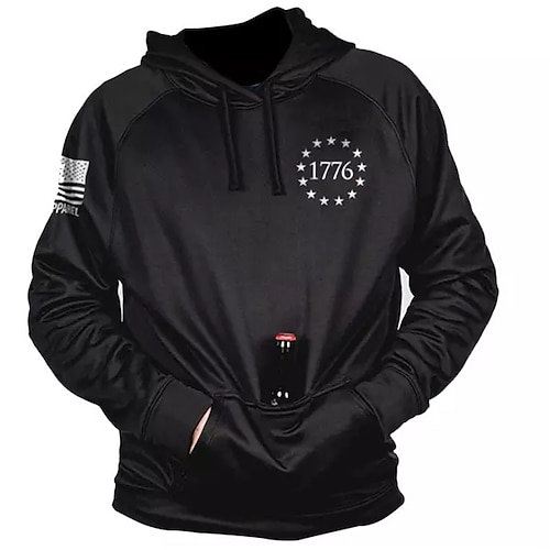 

Men's Unisex Pullover Hoodie Sweatshirt Hooded Graphic Prints National Flag Print Daily Sports 3D Print Streetwear Designer Hoodies Sweatshirts Long Sleeve Black