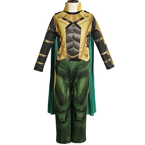 

Female Loki Masquerade Boys Girls' Movie Cosplay Cosplay Green Leotard / Onesie Cloak Boots Masquerade Polyester / Headwear / Headwear