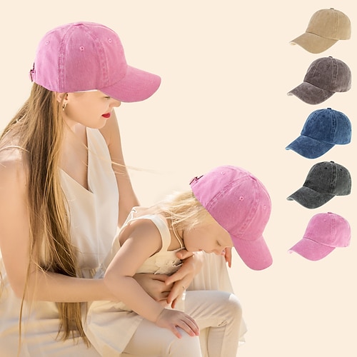 

Women's Kid's Baseball Hat Outdoor Daily Holiday Solid Color Cloth Casual Casual / Daily 2 PCS