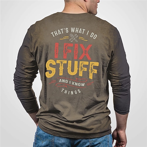 

Men's Unisex T shirt Tee 3D Print Graphic Prints Letter Crew Neck Street Casual Print Long Sleeve Tops Designer Basic Vintage Big and Tall Brown