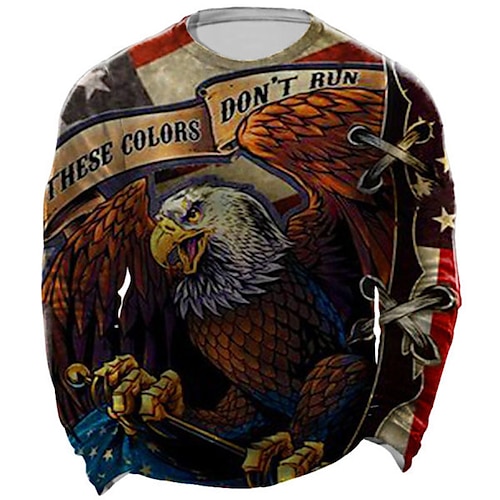 

Men's Unisex Sweatshirt Pullover Graphic Prints Eagle Print Daily Sports Holiday 3D Print Designer Casual Hoodies Sweatshirts Brown