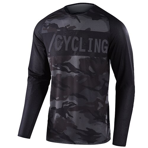 

Per uomo Maglia in discesa Manica lunga Bicicletta Superiore con 3 tasche posteriori Traspirante Morbido Asciugatura rapida Comodo Nero Camouflage Poliestere Gli sport Abbigliamento