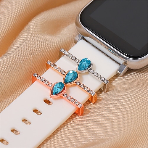 

1pc Watch Band Charms Compatible with Apple iWatch Universal Rhinestone Handmade Luxury Bling Diamond Decorative Rings Loops for iWatch Smartwatch Strap Wristband for Series 7 / SE / 6/5/4/3/2/1