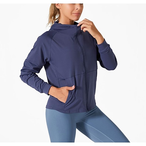 

Women Yoga Jacket Full Zip Long Sleeve Sports Running Jacket Training Lightweight Track Workout Jackets