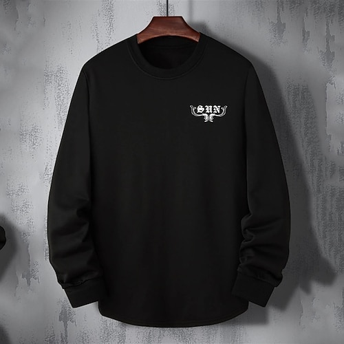 

Men's Sweatshirt Pullover Graphic Skull Print Daily Holiday Going out Hot Stamping Streetwear Casual Hoodies Sweatshirts Long Sleeve Black