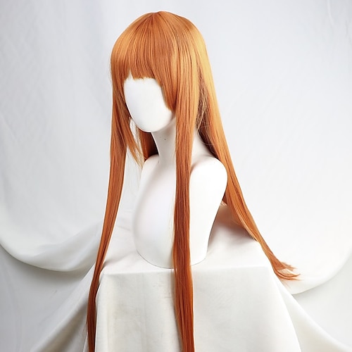

Arknights Cosplay Cosplay Wigs Women's Asymmetrical With Bangs 39.37 inch Heat Resistant Fiber kinky Straight Blonde Teen Adults' Anime Wig