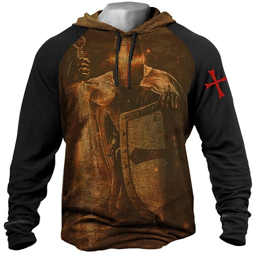 

Men's Unisex Pullover Hoodie Sweatshirt Hooded Color Block Graphic Prints Patchwork Print Daily Sports 3D Print Streetwear Designer General Hoodies Sweatshirts Long Sleeve Brown