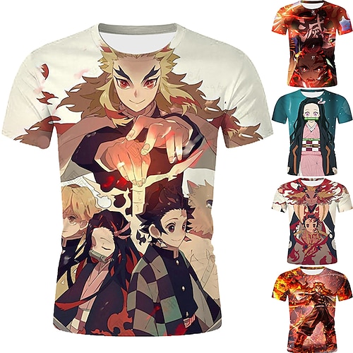 

Inspired by Demon Slayer: Kimetsu no Yaiba Kamado Nezuko Kamado Tanjiro Rengoku Shinjurou T-shirt Cartoon Manga Anime Harajuku Graphic Kawaii T-shirt For Men's Women's Unisex Adults' 3D Print 100