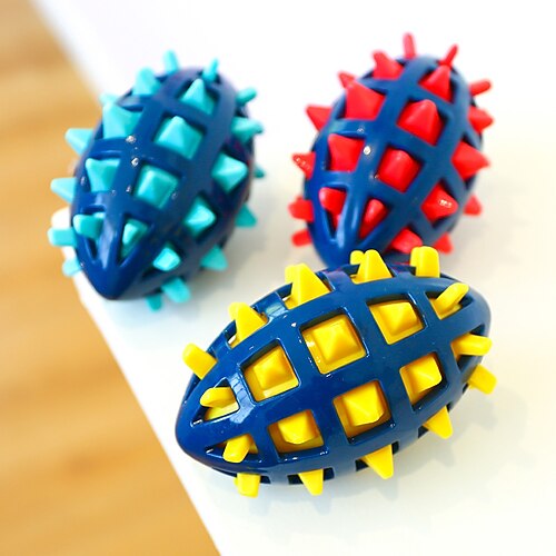 

Pet Toy Sounding Stinging Ball Bite-proof Teeth Cleaning Toy Molar Leisure Play Teddy Bear Rugby Thorn Ball