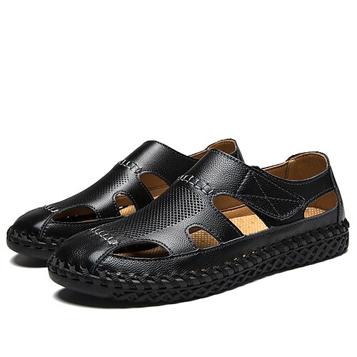 

Men's Sandals Casual Classic Daily Office Career PU Black Brown Spring Summer