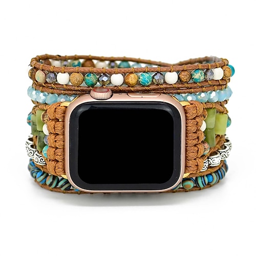 

1PC Smart Watch Band Compatible with Apple iWatch Series 8 7 6 5 4 3 2 1 SE Handmade Braided Rope for iWatch Smartwatch Strap Wristband Fabric Beaded Handmade Adjustable Braided