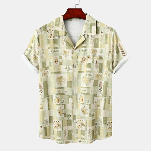 

Men's Shirt Graphic Turndown Rainbow Short Sleeve Casual Daily Tops Tropical