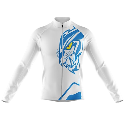 

Men's Cycling Jersey Long Sleeve Bike Jersey with 3 Rear Pockets Mountain Bike MTB Road Bike Cycling Cycling Breathable Ultraviolet Resistant Quick Dry White Polyester Sports Clothing Apparel