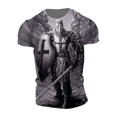 

Men's Unisex T shirt Tee Graphic Prints Human Crew Neck Gray Short Sleeve 3D Print Outdoor Street Print Tops Vintage Sports Designer Casual / Summer / Summer