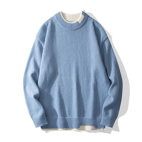 

Men's Pullover Sweater Jumper Cable Knit Tunic Knitted Geometric Crew Neck Stylish Basic Daily Going out Fall Winter White Black XL 2XL 3XL / Cotton / Long Sleeve / Long Sleeve / Loose