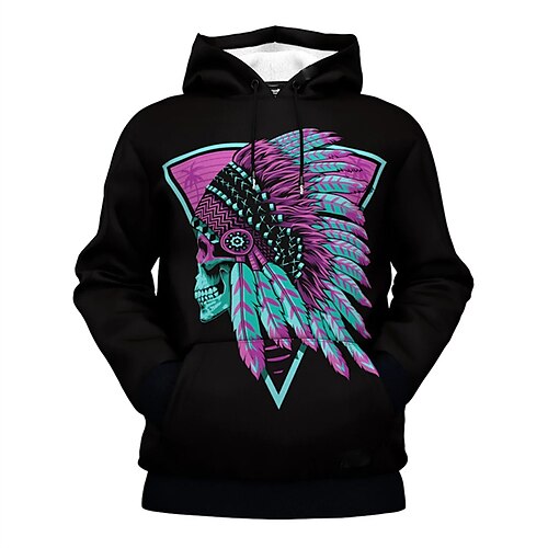 

Men's Unisex Hoodie Pullover Hoodie Sweatshirt Graphic Prints Skull Print Hooded Daily Sports 3D Print Designer Casual Hoodies Sweatshirts Long Sleeve Black