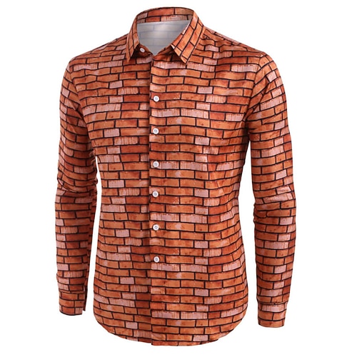 

Men's Shirt 3D Print Graphic Turndown Street Casual Button-Down Print Long Sleeve Tops Designer Casual Vintage Retro Red