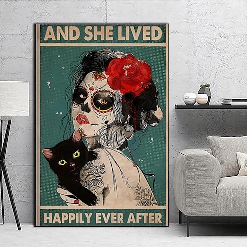

Halloween People Prints Posters/Picture Skull Woman Face Modern Wall Art Wall Hanging Gift Home Decoration Rolled Canvas No Frame Unframed Unstretched