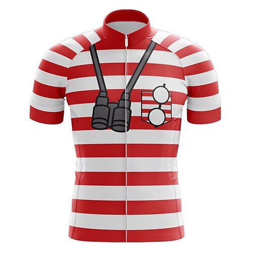 

21Grams Men's Cycling Jersey Short Sleeve Bike Top with 3 Rear Pockets Mountain Bike MTB Road Bike Cycling Breathable Quick Dry Moisture Wicking Reflective Strips Green Purple Yellow Stripes
