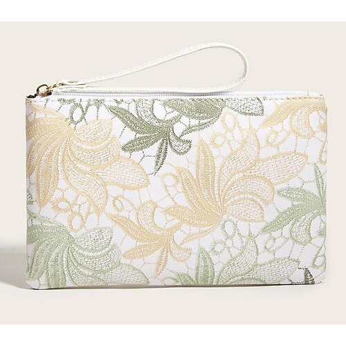 

Women's Girls' Coin Purse Handbag Polyester PU Leather Embroidery Floral Print Daily Green Black Yellow