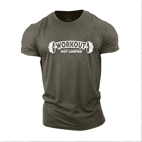 

Men's Unisex T shirt Tee Letter Crew Neck Gray Print Outdoor Street Short Sleeve Print Clothing Apparel Sports Designer Casual Big and Tall / Summer / Summer