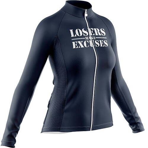 

Women's Cycling Jersey Long Sleeve Bike Jersey with 3 Rear Pockets Mountain Bike MTB Road Bike Cycling Cycling Breathable Ultraviolet Resistant Quick Dry Black Dark Navy Polyester Sports Clothing