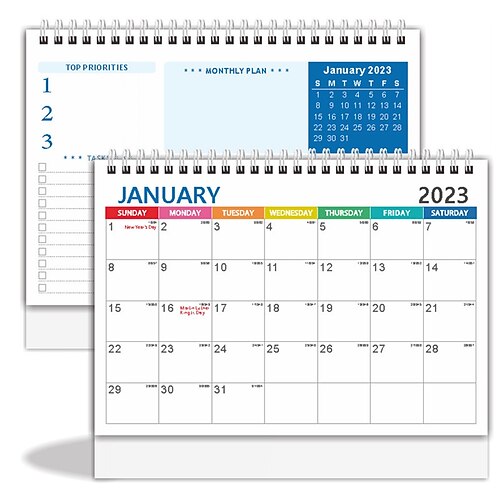 

Desk Calendar 2023 - Standing Flip Desktop Calendar r 2023 Memoranda Lined Pages with Thick Paper 10 x 8.3 Small Desk Calendar2023 Standing Flip with Strong Twin