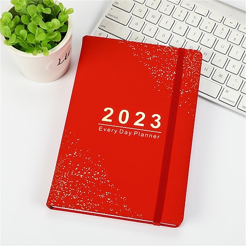 

2023 Leather Planner Daily To Do List Planner A5 5.8×8.3 Inch Retro Aesthetic Classic PU Hardcover Classsic Agenda Planner 352 Pages for School Office Business
