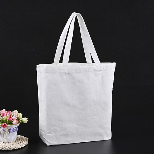 

Multi-specification three-dimensional blank portable canvas bag one-shoulder oblique student cotton bag portable shopping gift bag