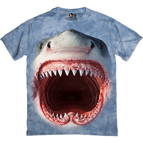 

Men's Unisex T shirt Tee Shark Graphic Prints Crew Neck Blue Royal Blue Light Blue 3D Print Outdoor Street Short Sleeve Print Clothing Apparel Sports Designer Casual Big and Tall / Summer / Summer