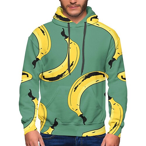 

Men's Unisex Hoodie Pullover Hoodie Sweatshirt Graphic Prints Fruit Pocket Print Hooded Sports Outdoor Daily Sports 3D Print Basic Casual Hoodies Sweatshirts Long Sleeve Green